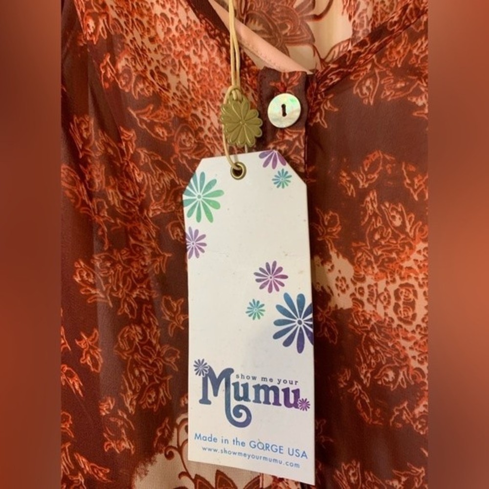 NWT Show Me Your Mumu Sienna Swing Boho Mini DressBell Sleeves. Size Small - Picture 5 of 6